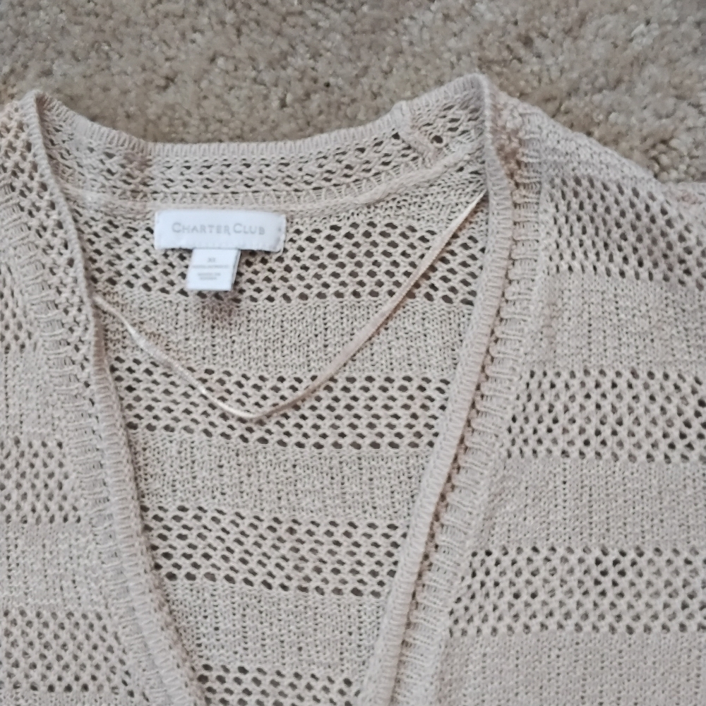 Charter Club Women's Tan V-Neck Sweater